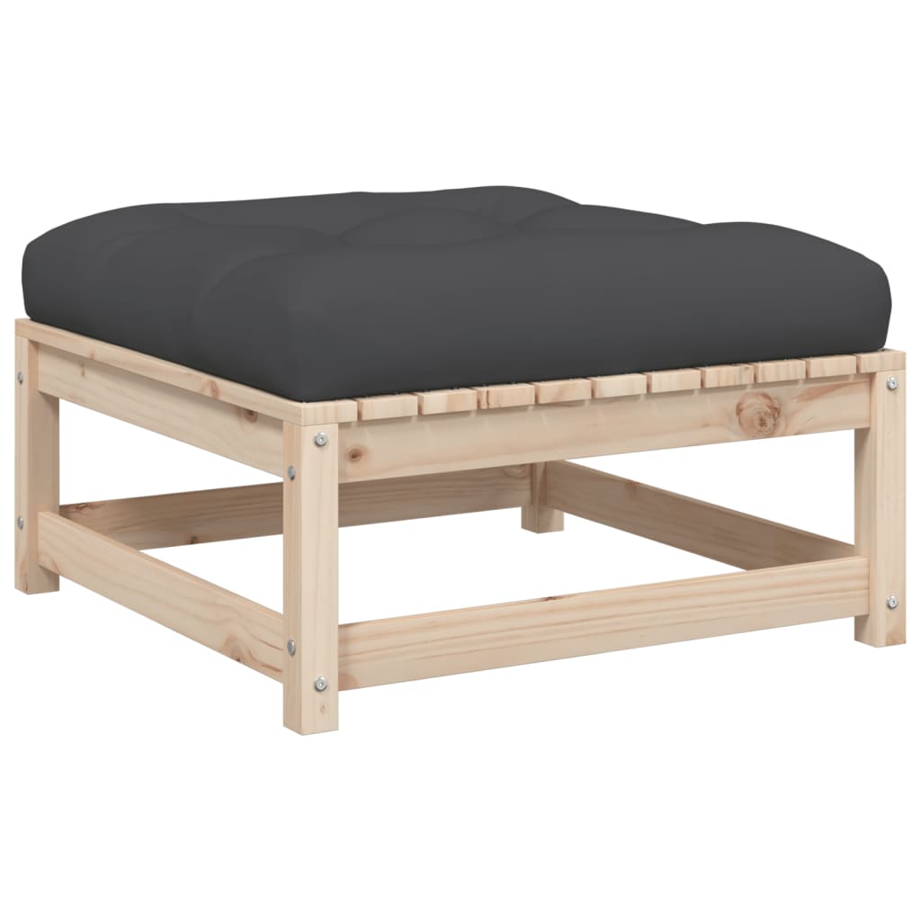 vidaXL Καναπές Κήπου Σετ 3 Τεμαχίων από Μασίφ Ξύλο Πεύκου με Μαξιλάρια