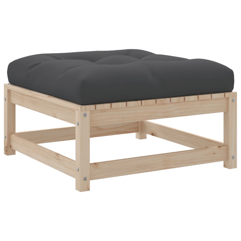 vidaXL Καναπές Κήπου Σετ 3 Τεμαχίων από Μασίφ Ξύλο Πεύκου με Μαξιλάρια