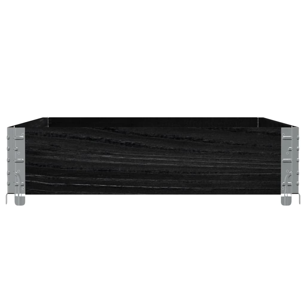 vidaXL Κολάρο Παλέτας Μαύρο 3 τεμ. 120x80 εκ. από Μασίφ Ξύλο Πεύκου