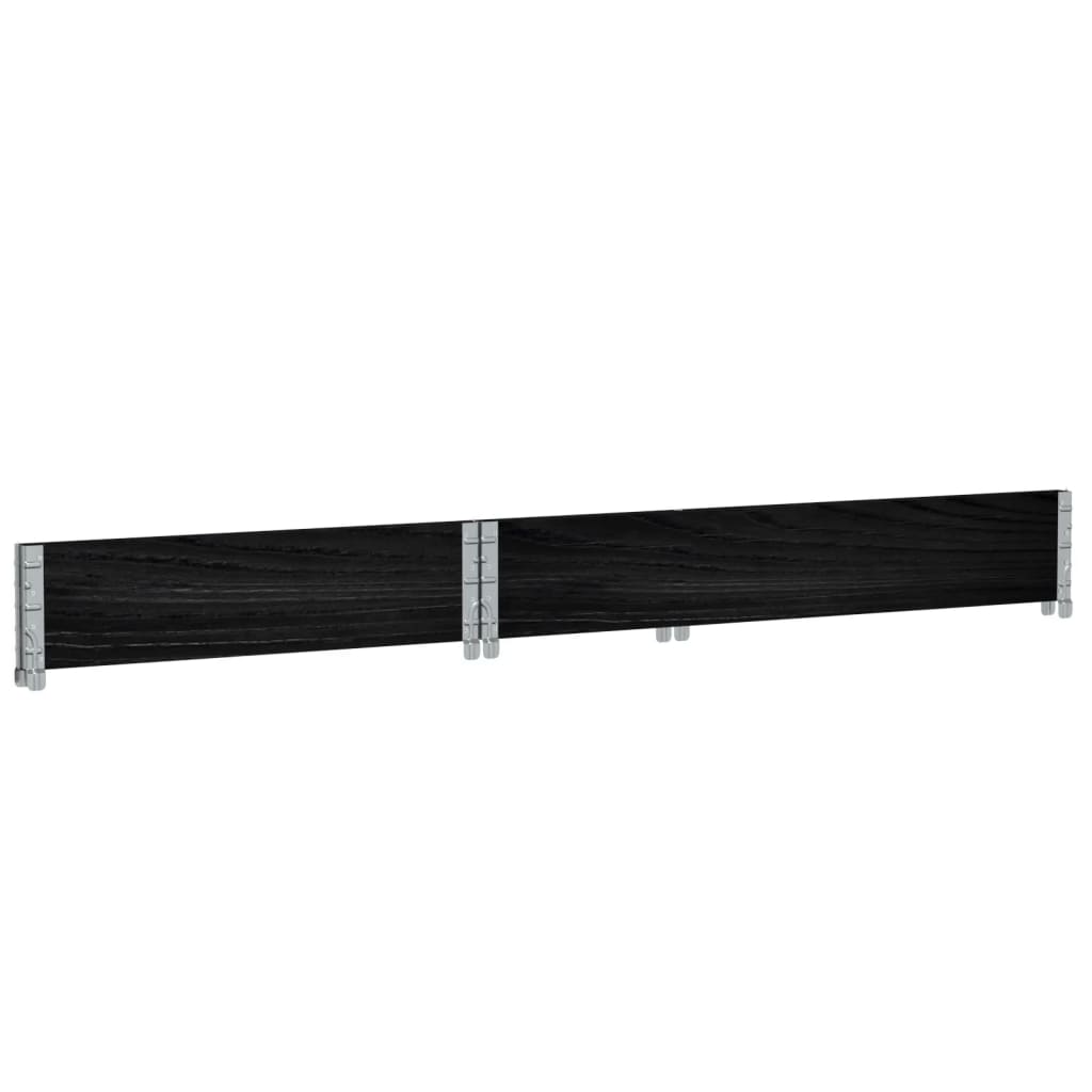vidaXL Κολάρο Παλέτας Μαύρο 3 τεμ. 120x80 εκ. από Μασίφ Ξύλο Πεύκου