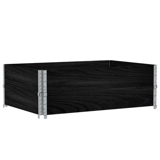vidaXL Κολάρα Παλέτας 2 τεμ. Μαύρο 120x80 εκ. από Μασίφ Ξύλο Πεύκου