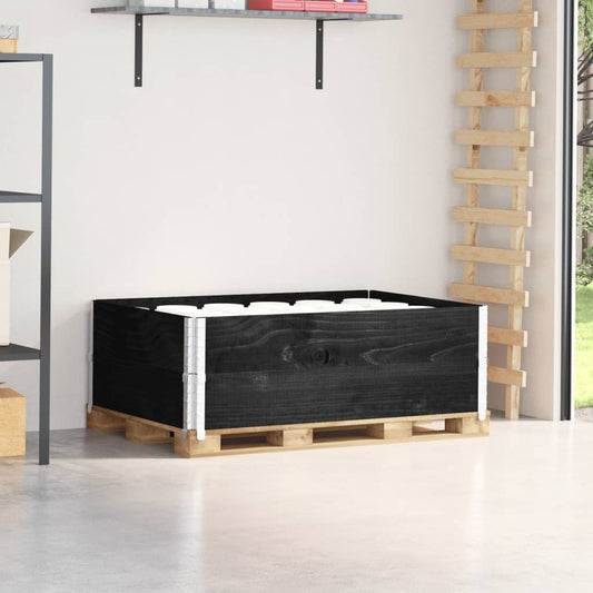 vidaXL Κολάρα Παλέτας 2 τεμ. Μαύρο 120x80 εκ. από Μασίφ Ξύλο Πεύκου