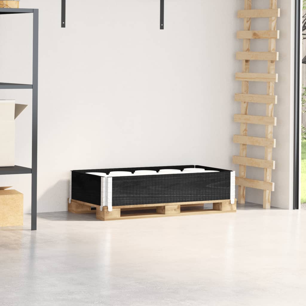 vidaXL Κολάρο Παλέτας Μαύρο 100x50 εκ. από Μασίφ Ξύλο Πεύκου