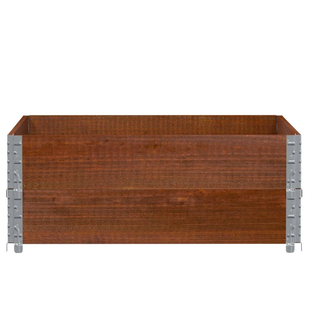 vidaXL Κολάρα Παλέτας 2 τεμ. Καφέ 100x100 εκ. από Μασίφ Ξύλο Πεύκου