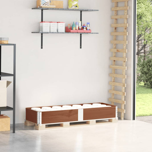vidaXL Κολάρο Παλέτας Καφέ 150x50 εκ. από Μασίφ Ξύλο Πεύκου
