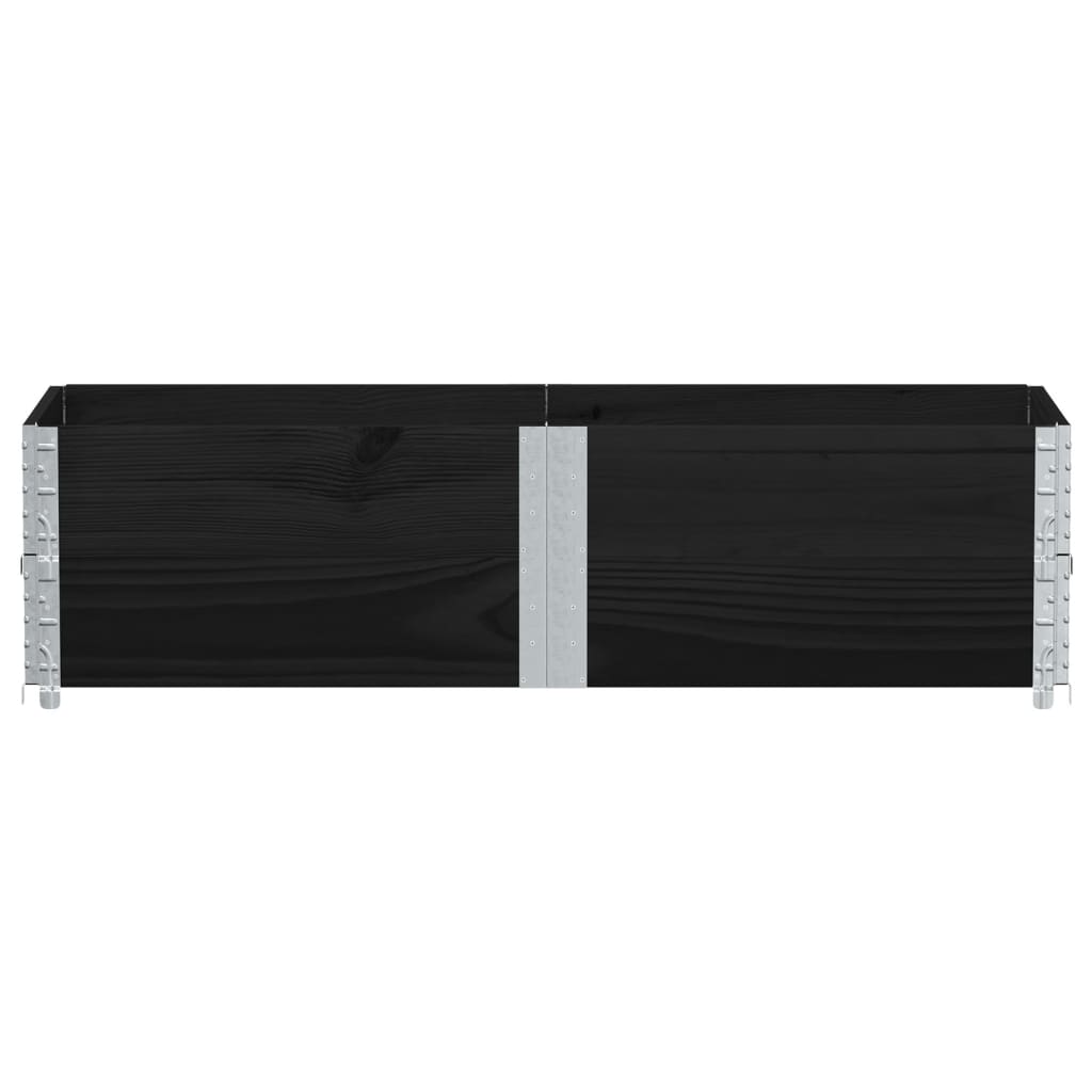 vidaXL Κολάρα Παλέτας 2 τεμ. Μαύρο 150x50 εκ. από Μασίφ Ξύλο Πεύκου