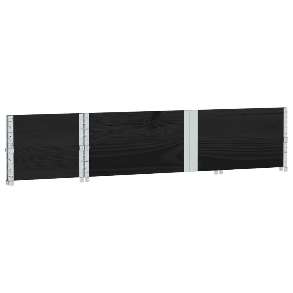 vidaXL Κολάρα Παλέτας 2 τεμ. Μαύρο 150x50 εκ. από Μασίφ Ξύλο Πεύκου