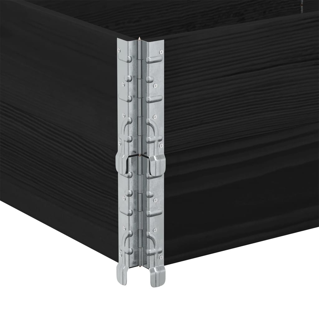 vidaXL Κολάρα Παλέτας 2 τεμ. Μαύρο 150x50 εκ. από Μασίφ Ξύλο Πεύκου