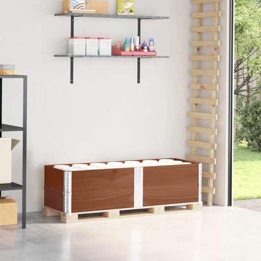 vidaXL Κολάρα Παλέτας 2 τεμ. Καφέ 150x50 εκ. από Μασίφ Ξύλο Πεύκου