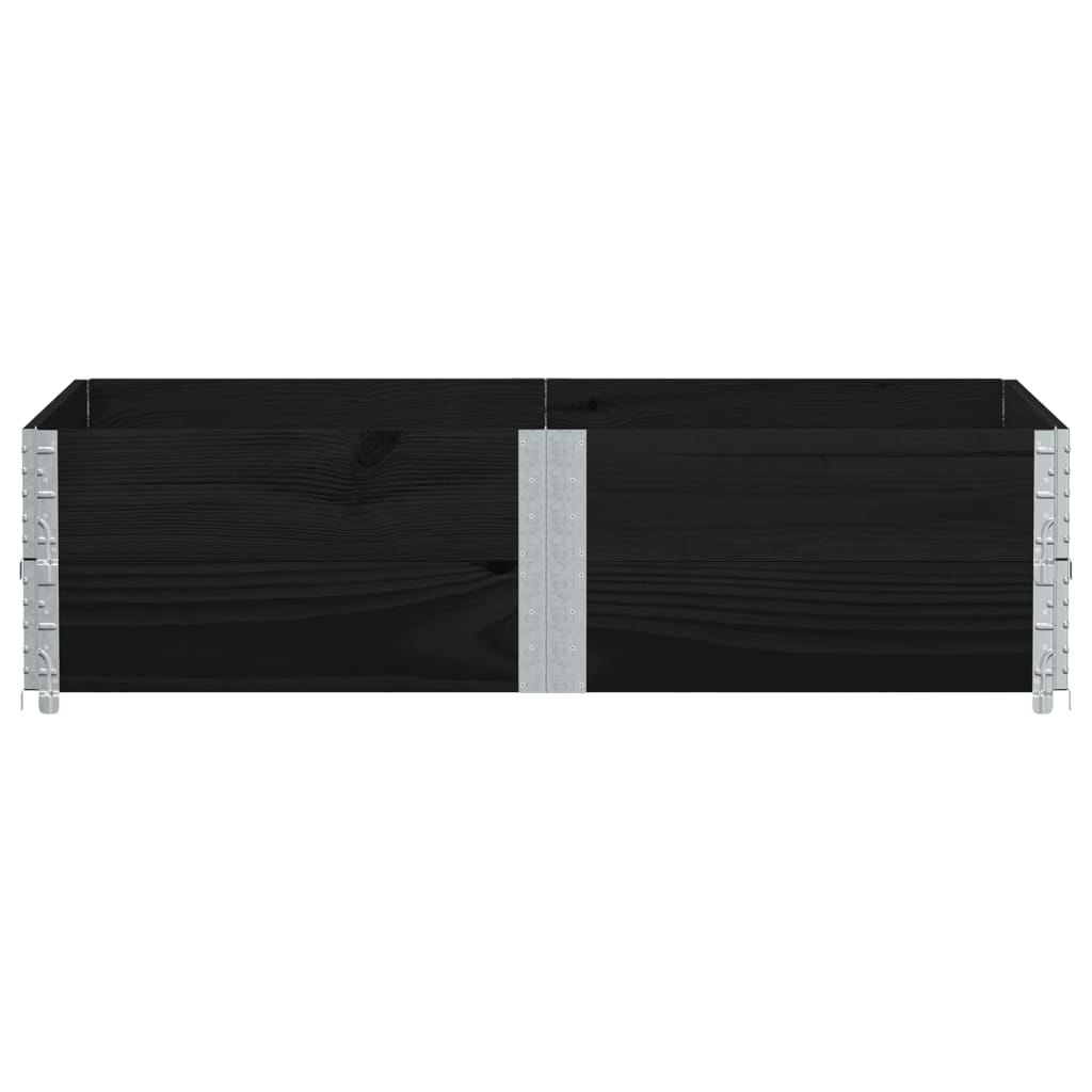 vidaXL Κολάρα Παλέτας 2 τεμ. Μαύρο 150x100 εκ. από Μασίφ Ξύλο Πεύκου