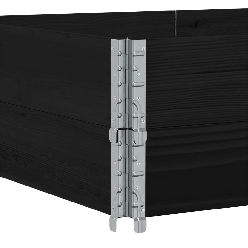 vidaXL Κολάρα Παλέτας 2 τεμ. Μαύρο 150x100 εκ. από Μασίφ Ξύλο Πεύκου