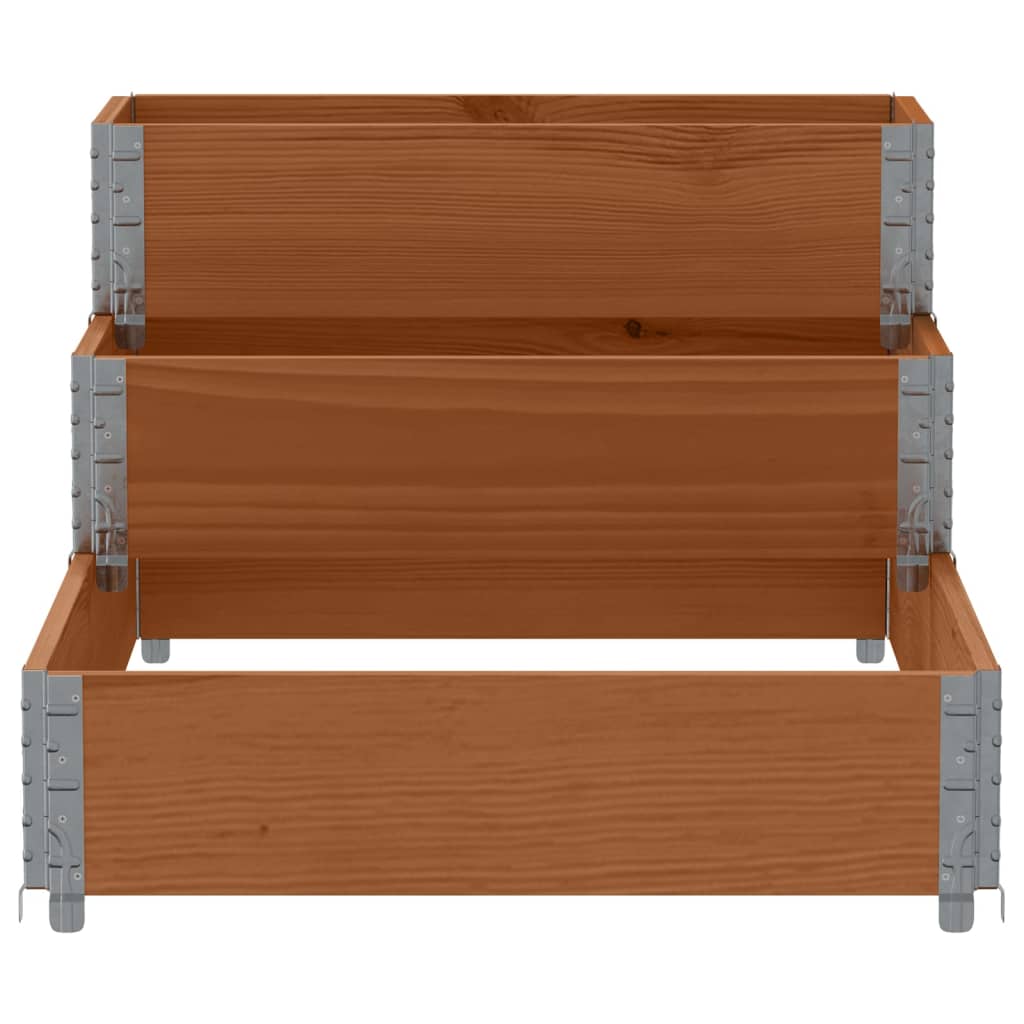 vidaXL Ζαρντινιέρα Υπερ. 3 Επιπέδων Καφέ 120x80 εκ. Μασίφ Ξύλο Πεύκου