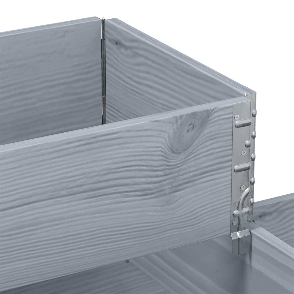 vidaXL Ζαρντινιέρα Υπερ. 3 Επιπέδων Γκρι 120x80 εκ. Μασίφ Ξύλο Πεύκου