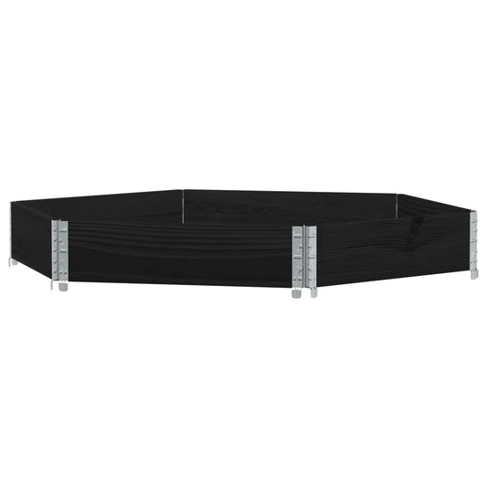 vidaXL Ζαρντινιέρα Εξάγωνη Μαύρη 160x160 εκ. από Μασίφ Ξύλο Πεύκου