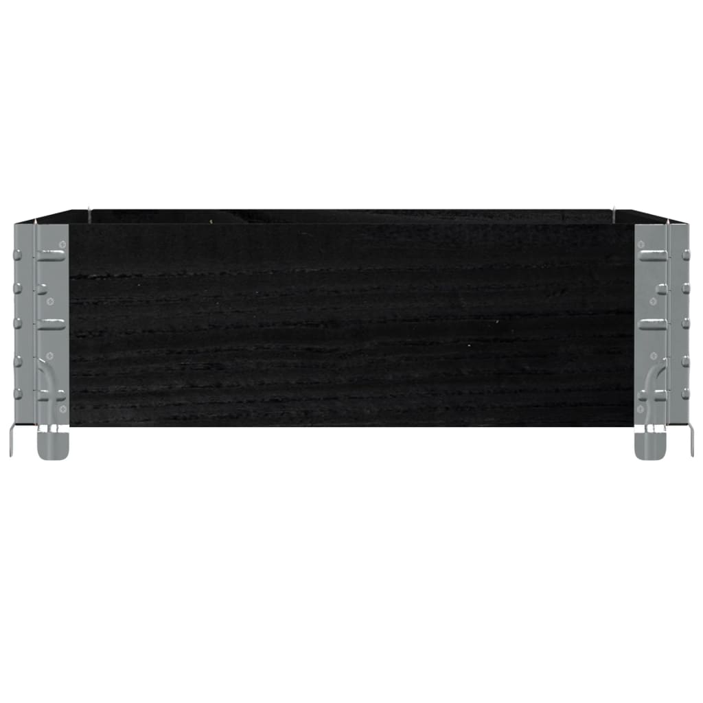 vidaXL Ζαρντινιέρα Κήπου Μαύρη 80x60 εκ. από Μασίφ Ξύλο Πεύκου