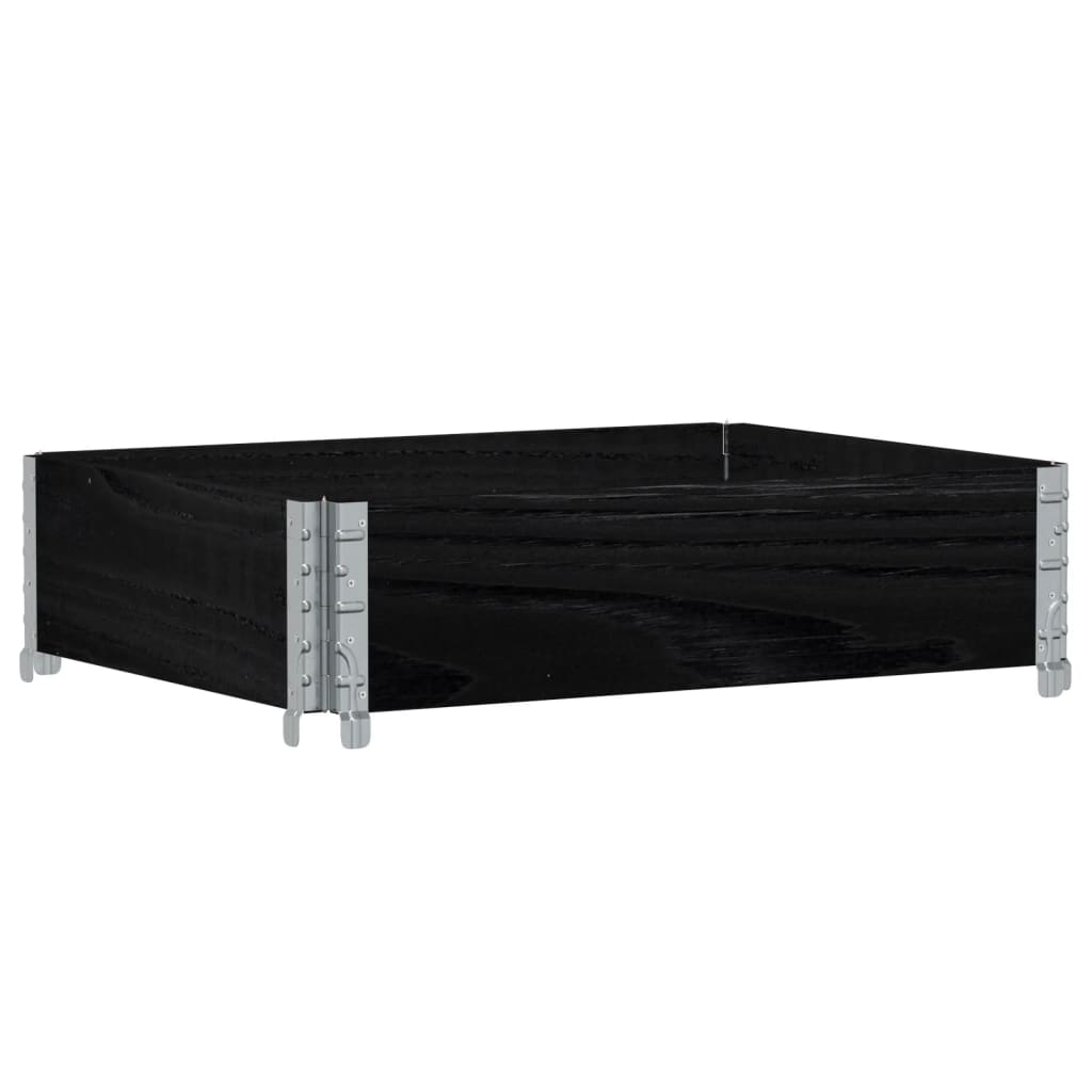 vidaXL Ζαρντινιέρα Κήπου Μαύρη 80x60 εκ. από Μασίφ Ξύλο Πεύκου