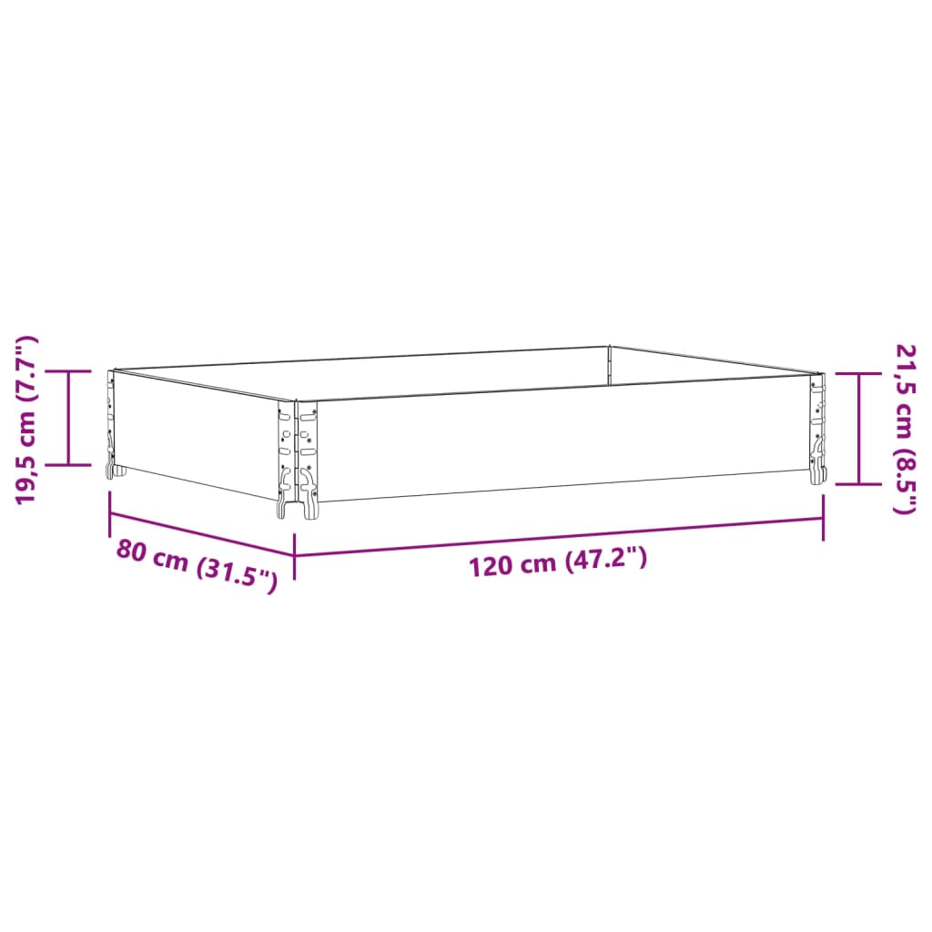 vidaXL Ζαρντινιέρα Κήπου Γκρι 120 x 80 εκ. από Μασίφ Ξύλο Πεύκου