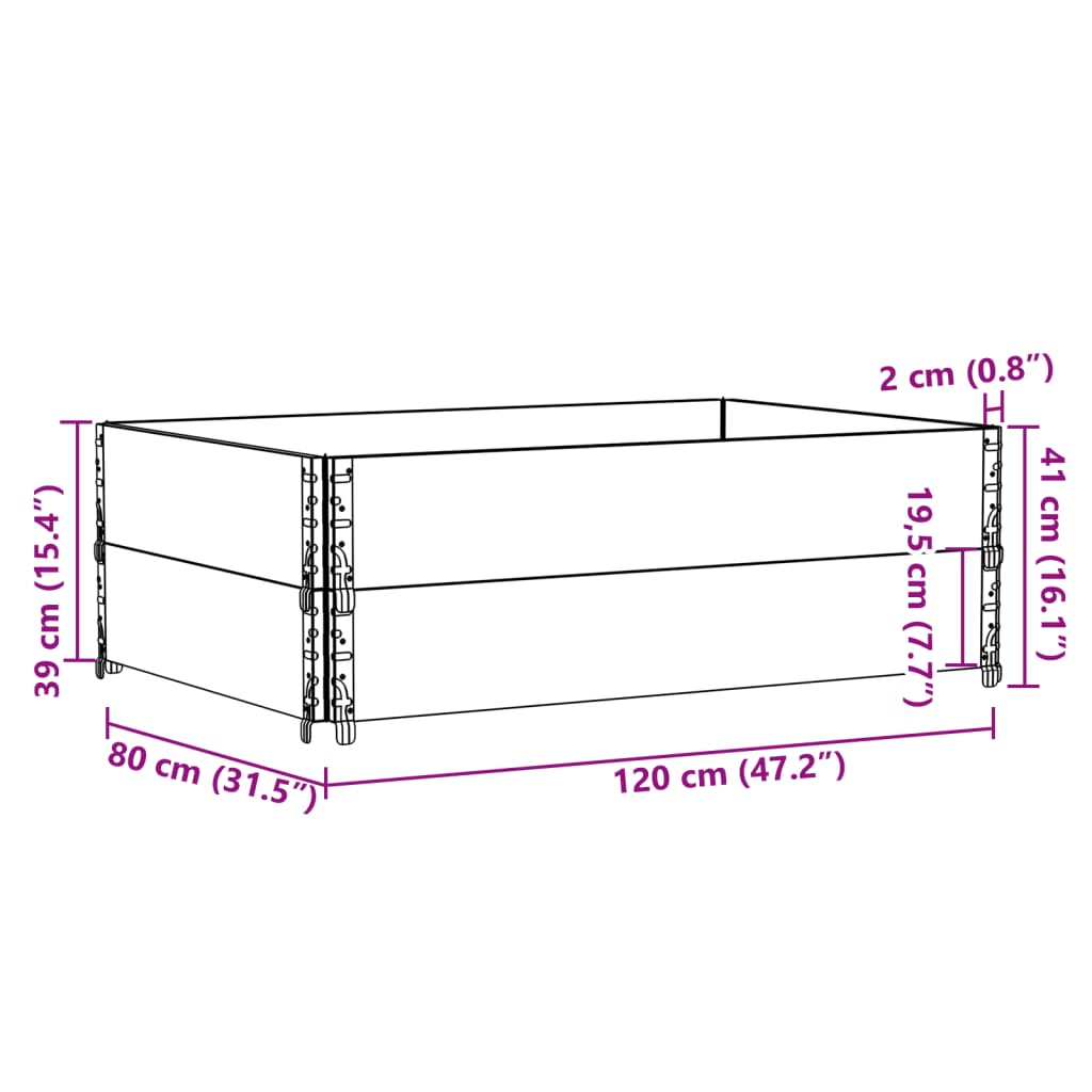 vidaXL Ζαρντινιέρα Κήπου Λευκό 120 x 80 εκ. από Μασίφ Ξύλο Πεύκου