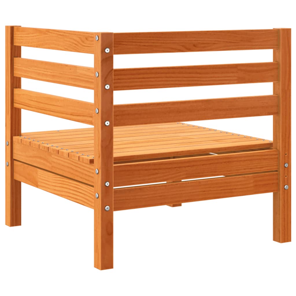 vidaXL Καναπές Κήπου Σετ 8 τεμ. Καφέ Μασίφ Ξύλο Πεύκου με Μαξιλάρια