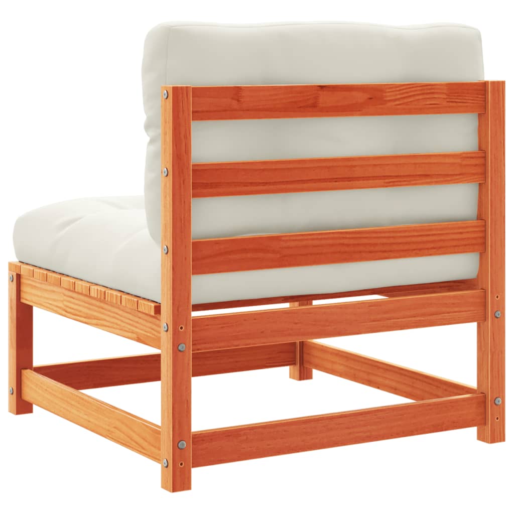 vidaXL Καναπές Κήπου Σετ 9 τεμ. Καφέ Μασίφ Ξύλο Πεύκου με Μαξιλάρια