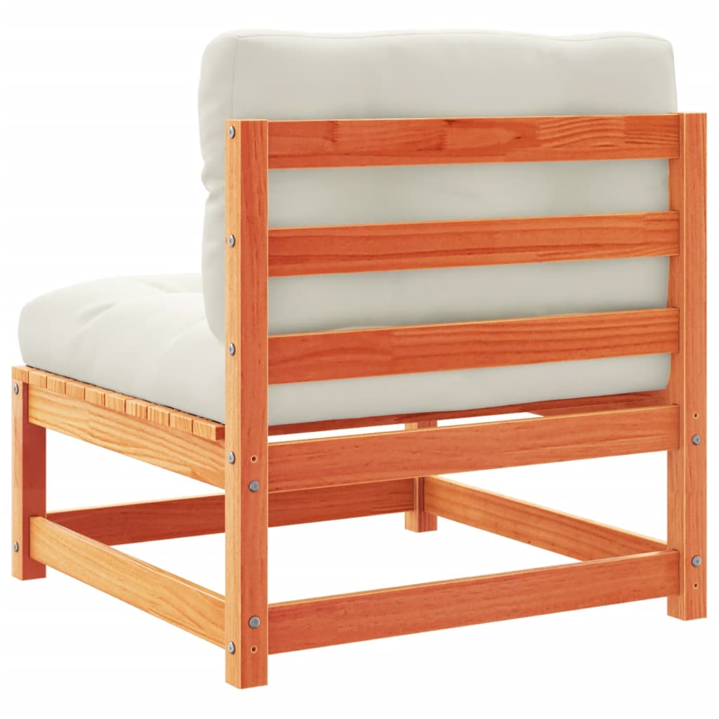 vidaXL Καναπές Κήπου Σετ 8 τεμ. Καφέ Μασίφ Ξύλο Πεύκου με Μαξιλάρια