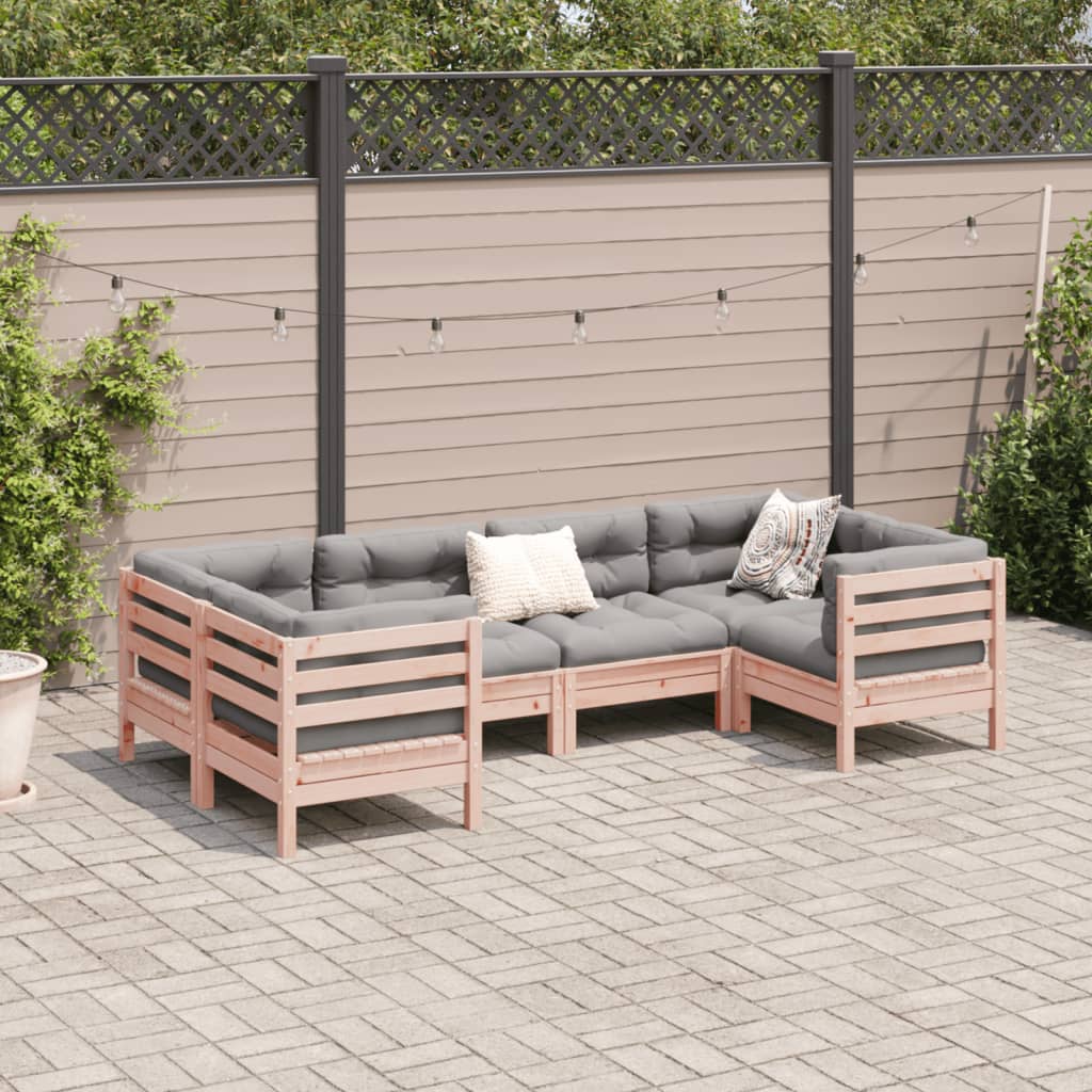 vidaXL Καναπές Κήπου Σετ 6 Τεμ. Μασίφ Ψευδοτσούγκα Ελάτης Μαξιλάρια