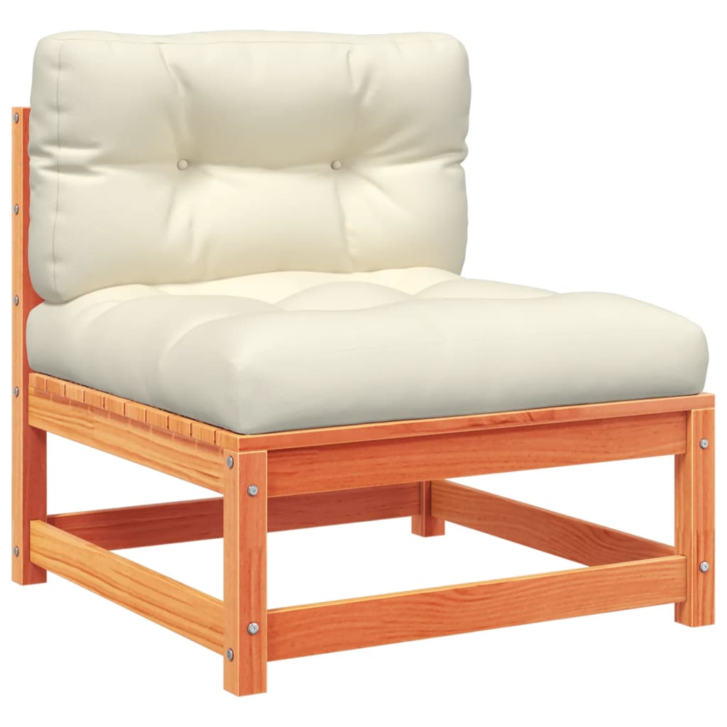 vidaXL Καναπές Κήπου Σετ 9 τεμ. Καφέ Μασίφ Ξύλο Πεύκου με Μαξιλάρια