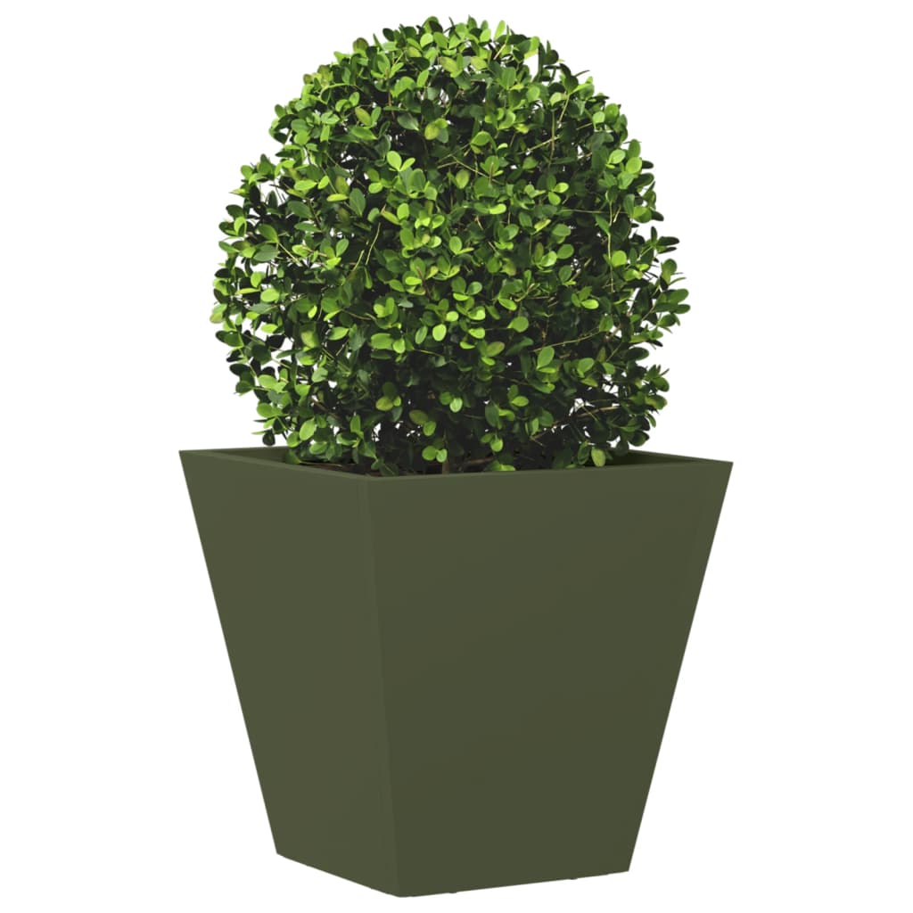 vidaXL Ζαρντινιέρες Κήπου 2 τεμ. Λαδί 30x30x30 εκ. από Ατσάλι