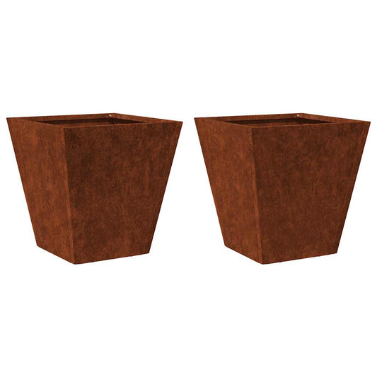 vidaXL Ζαρντινιέρες Κήπου 2 τεμ. 30x30x30cm Ατσάλι σκληρυθέν στον αέρα