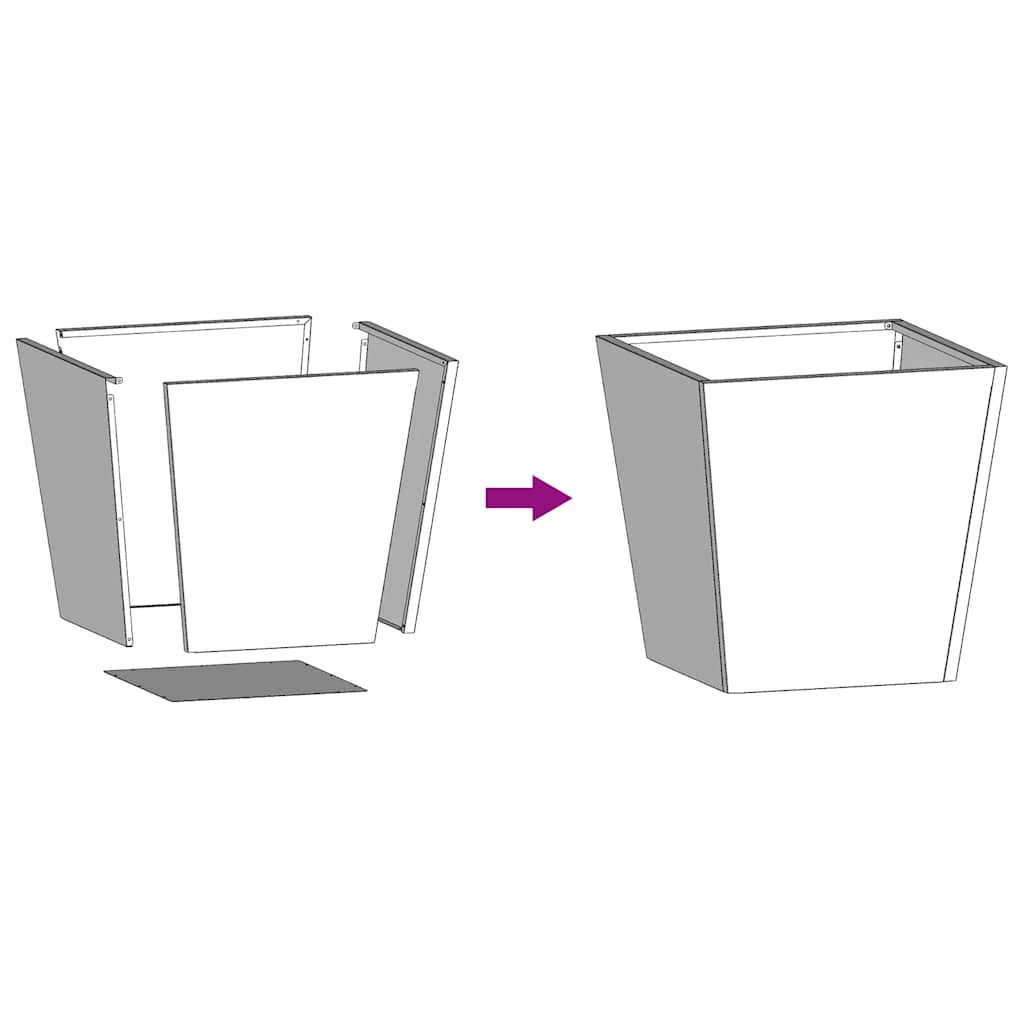 vidaXL Ζαρντινιέρα Κήπου 40x40x40 εκ. Γαλβανισμένο Χάλυβα