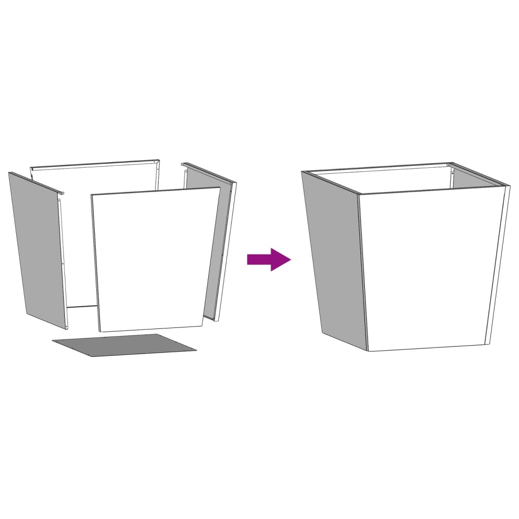 vidaXL Ζαρντινιέρες Κήπου 2 τεμ. Ανθρακί 50x50x50 εκ. από Ατσάλι