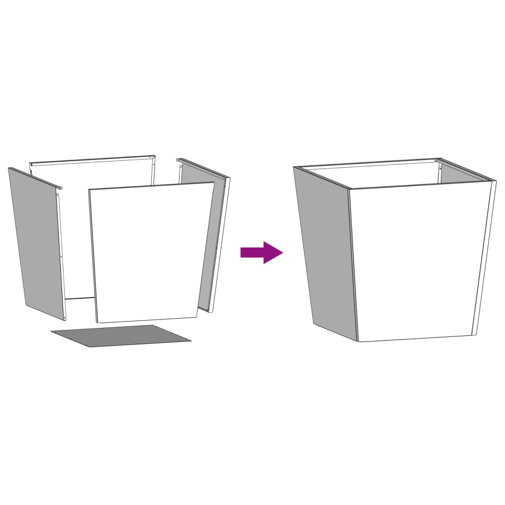 vidaXL Ζαρντινιέρες Κήπου 2 τεμ. 50x50x50 εκ. από Ανοξείδωτο Ατσάλι