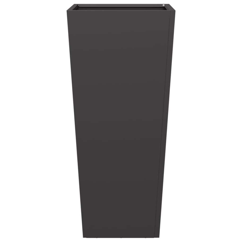 vidaXL Ζαρντινιέρα Κήπου Μαύρη 35x35x75 εκ. από Ατσάλι