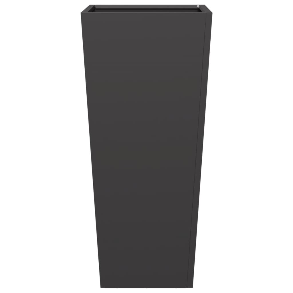 vidaXL Ζαρντινιέρα Κήπου Μαύρη 35x35x75 εκ. από Ατσάλι