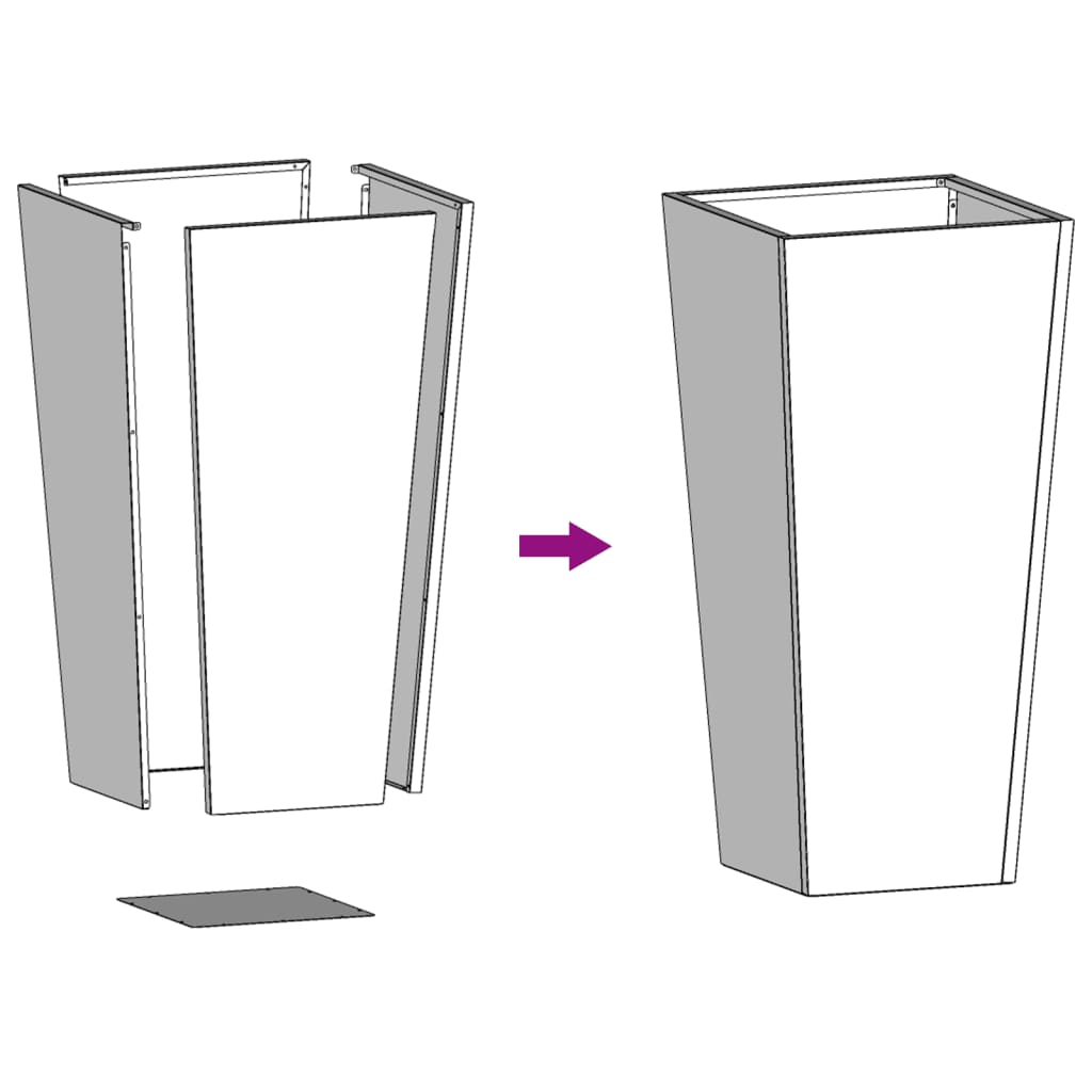 vidaXL Ζαρντινιέρα Κήπου Λευκό 35x35x75 εκ από Ατσάλι