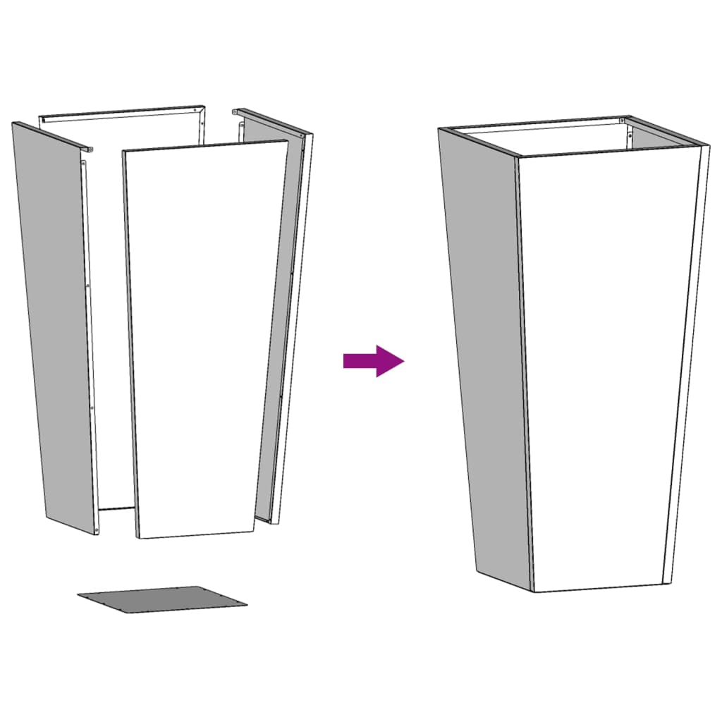 vidaXL Ζαρντινιέρα Κήπου 35x35x75 εκ. Ανοξείδωτο Ατσάλι