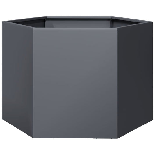 vidaXL Ζαρντινιέρα Κήπου Εξάγωνη Ανθρακί 69x60x45 εκ. Ατσάλι
