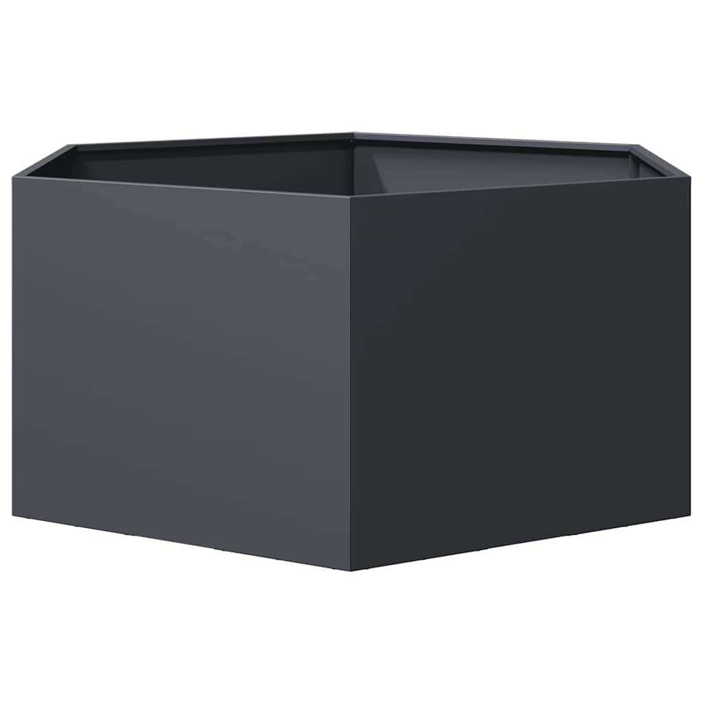 vidaXL Ζαρντινιέρα Κήπου Εξάγωνη Ανθρακί 104x90x45 εκ. Ατσάλι