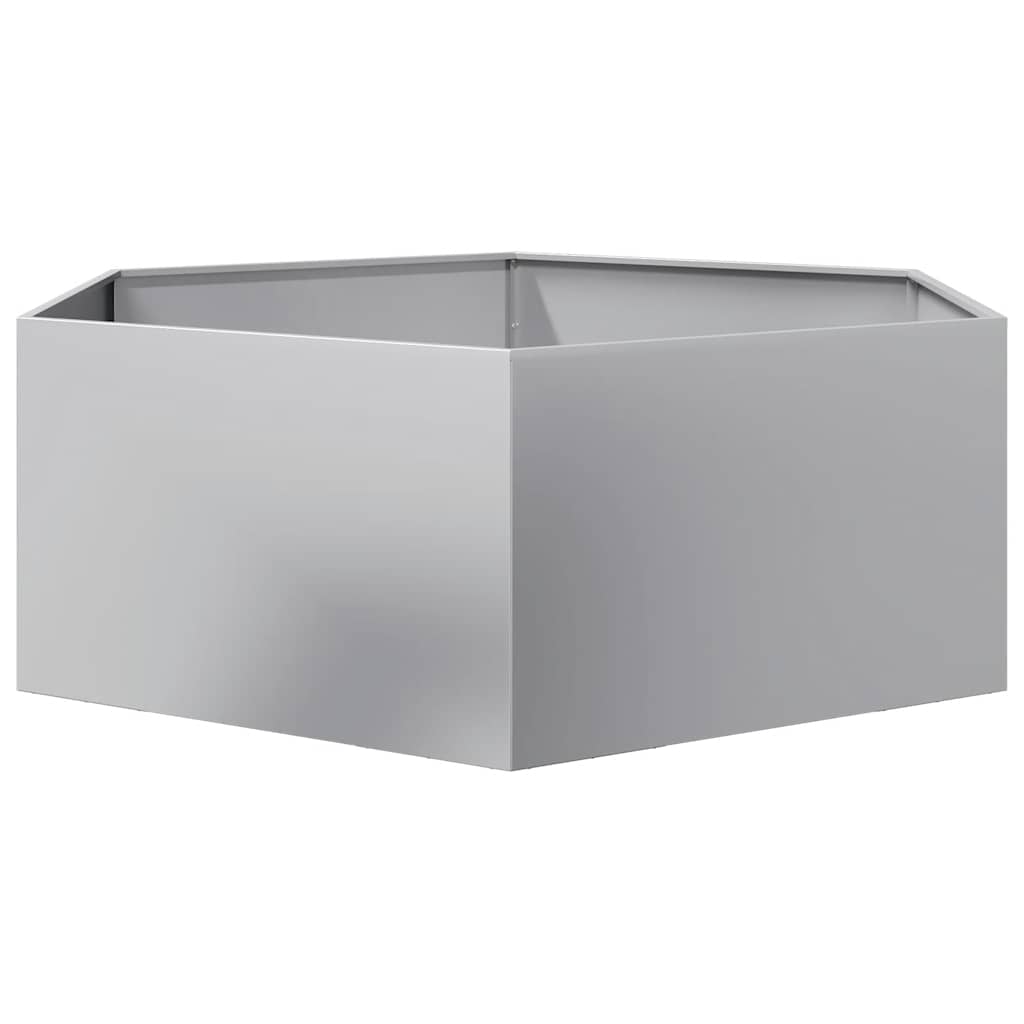 vidaXL Ζαρντινιέρα Κήπου Εξάγωνη 138x120x45 εκ. Γαλβανισμένο Χάλυβα