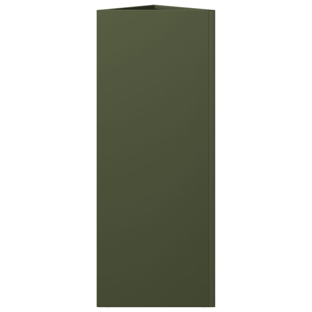 vidaXL Ζαρντινιέρες Κήπου 2 τεμ. Λαδί Τρίγωνο 30x26x75 εκ. από Ατσάλι