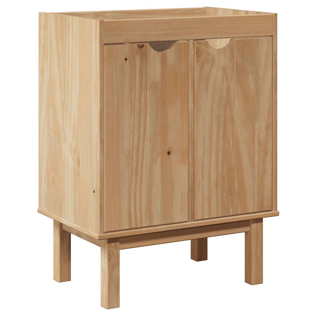 vidaXL Ντουλάπι Μπάνιου OTTA 59x40x80 εκ. Μασίφ Ξύλο Πεύκου