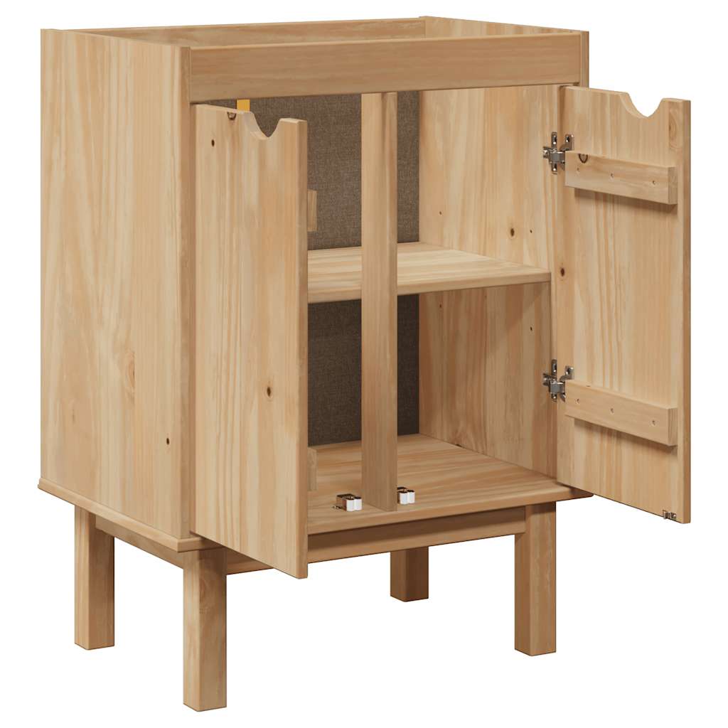vidaXL Ντουλάπι Μπάνιου OTTA 59x40x80 εκ. Μασίφ Ξύλο Πεύκου