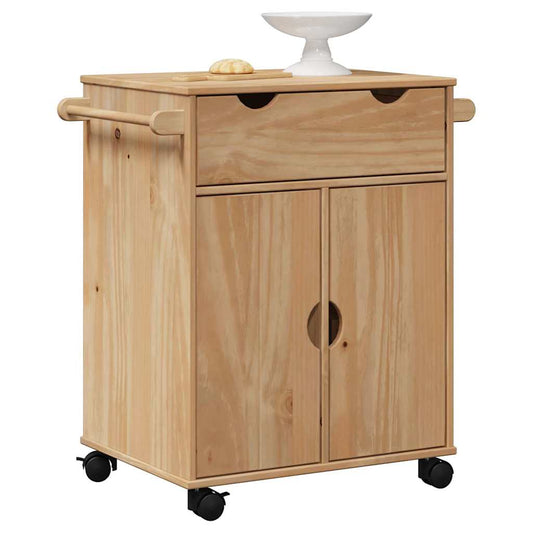 vidaXL Τρόλεϊ Κουζίνας OTTA 59x45x80 εκ. από Μασίφ Ξύλο Πεύκου