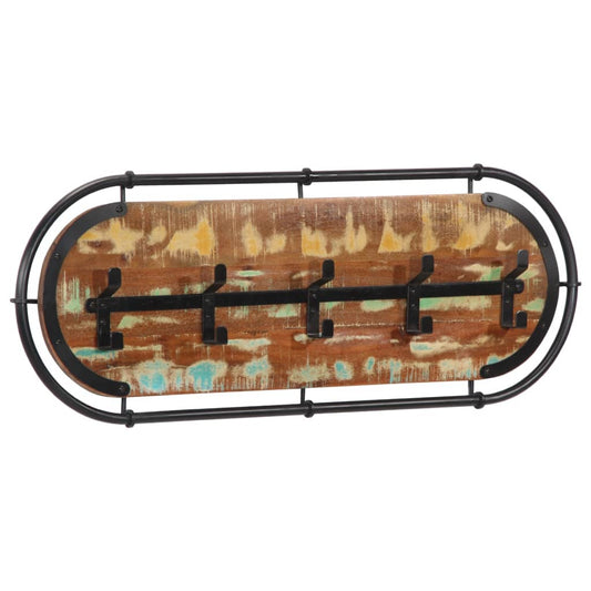 vidaXL Κρεμάστρα Τοίχου με 5 Γάντζους Μασίφ Ανακυκλωμένο Ξύλο