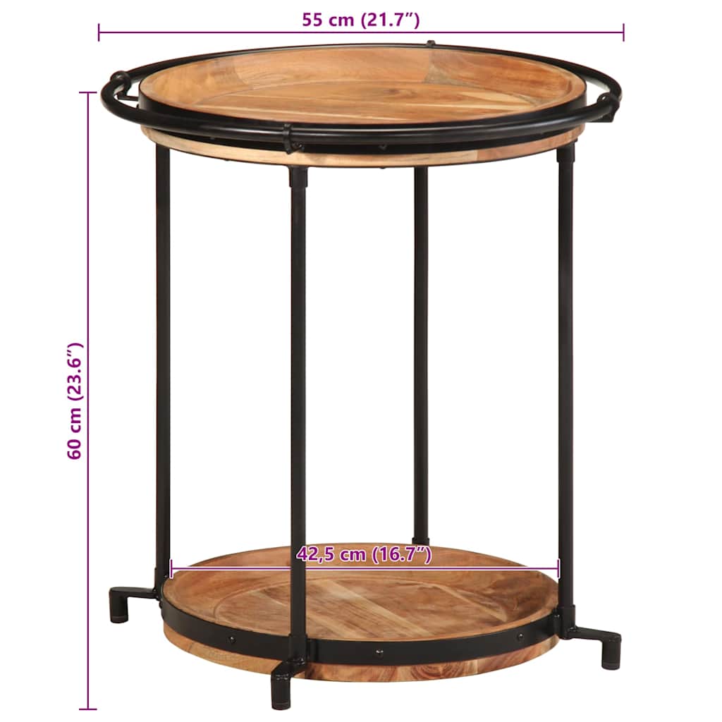 vidaXL Τραπεζάκι Ø55x60 cm μασίφ ξύλο ακακία