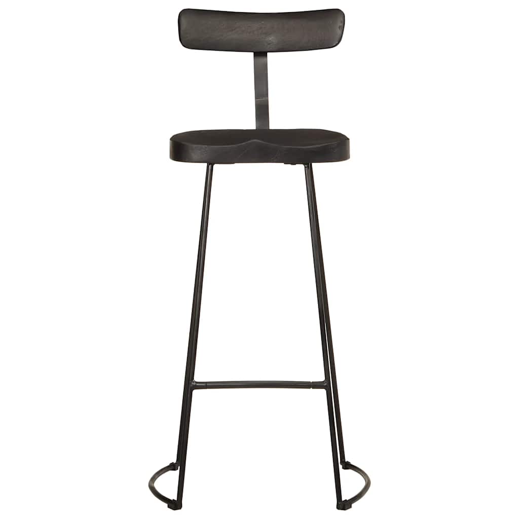 vidaXL Bar Stools 2 τεμάχια Μαύρο 49x43x103 cm Στερεό ξύλο Mango