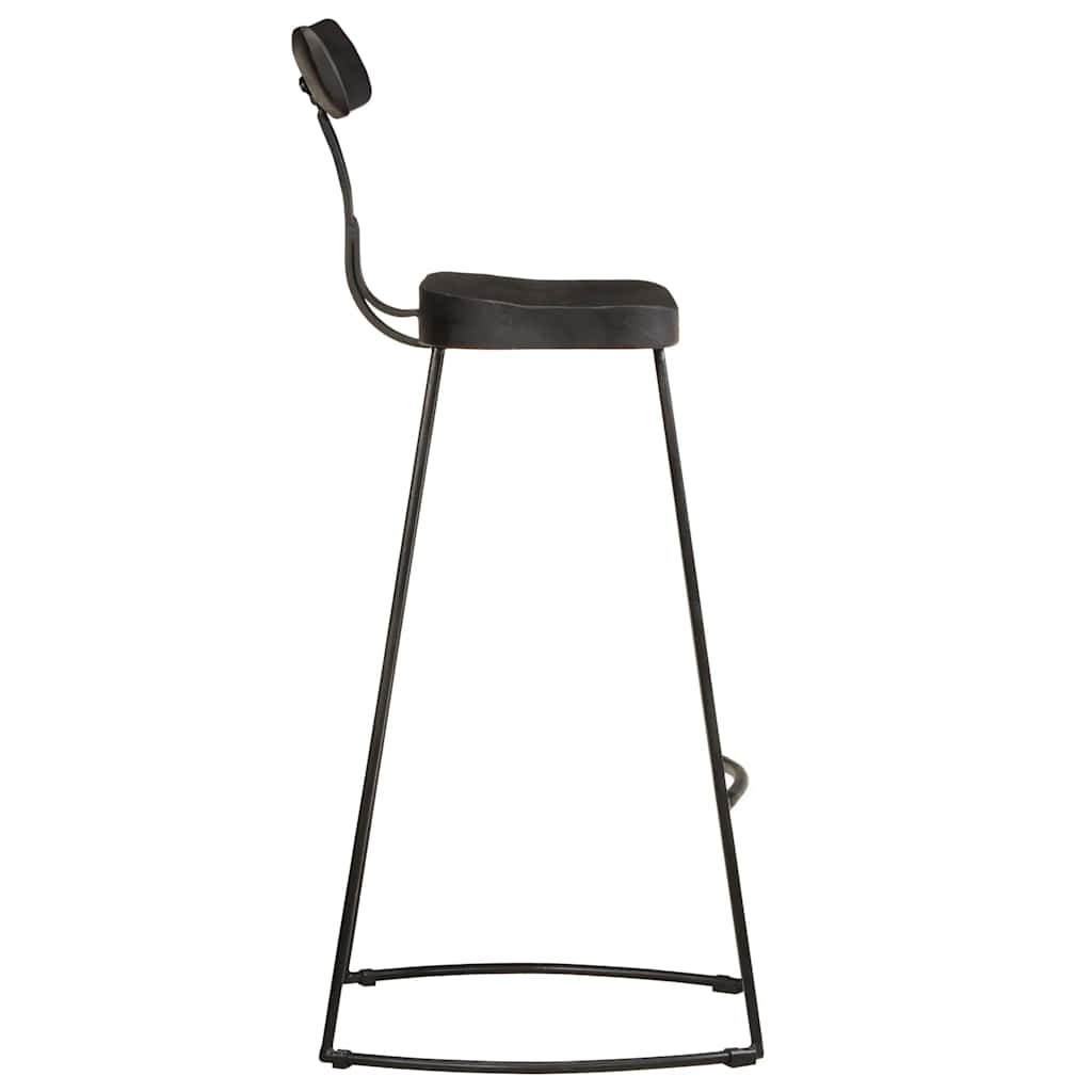 vidaXL Bar Stools 2 τεμάχια Μαύρο 49x43x103 cm Στερεό ξύλο Mango