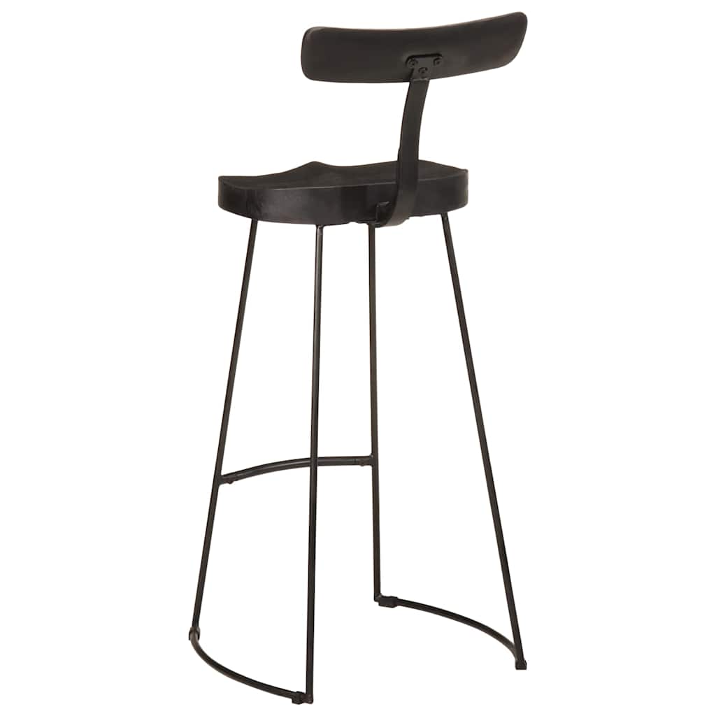 vidaXL Bar Stools 2 τεμάχια Μαύρο 49x43x103 cm Στερεό ξύλο Mango