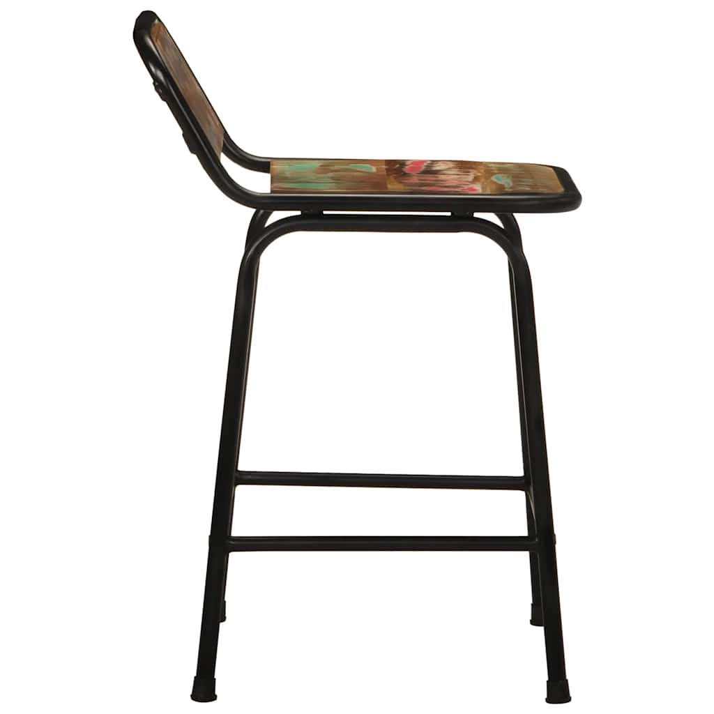 vidaXL Σκαμπό Μπαρ 2 τεμ. 46x35,5x70 εκ. Μασίφ Ανακυκλωμένο Ξύλο