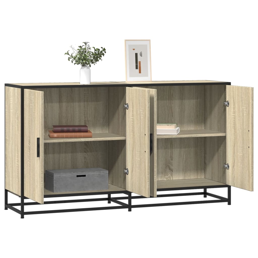 vidaXL Sideboard Sonoma Oak 134x35x76 cm Κατασκευασμένο ξύλο